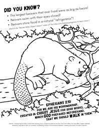 Beaver coloring pages are a good way for kids to develop their habit of coloring and painting, introduce them new colors, improve the creativity and motor skills. Beaver Coloring Page Kids Enjoying Jesus