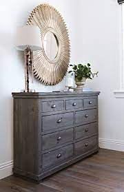 D gray dresser with mirror Dressers Chests Sinclair Grey Dresser This Solid Pine Bedroom Dresser Features Bin Pulls Which Enhance Its Shabby Chic Dresser Bedroom Dressers Furniture