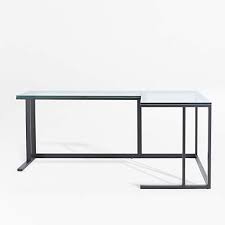 Pilsen Graphite Corner Desk With Glass