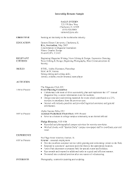 Student Resume Example Sample College Internship Samples Students
