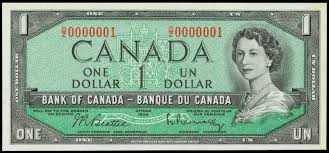 Value Of 1954 Devils Face 1 Bill From The Bank Of Canada