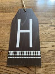 Large Wooden Tag Letter H Wall Door