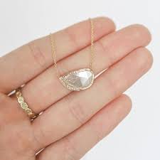 ruffle diamond slice necklace by misa