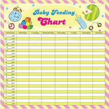 Baby Feeding Schedule Baby Chart For Moms Colorful Vector