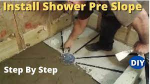 how to install shower pre slope step