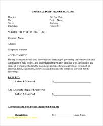 Contractor Bid Proposal Forms Be Simple Sample Certificate Of