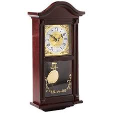 Wooden Pendulum Wall Clock Brwn In