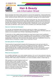 hair beauty job info sheet jan 12 pdf