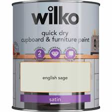 Sage green kitchen cupboard paint colours. Wilko Quick Dry Cupboard Furniture English Sage Paint 750ml Wilko