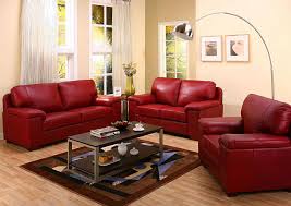 Bonaventure Red Leather Sofa Loveseat