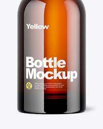 amber bottle mockup free