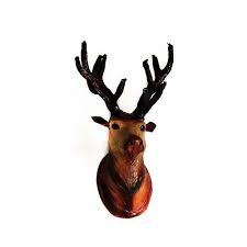 Leather Deer Head Wall Hanging For
