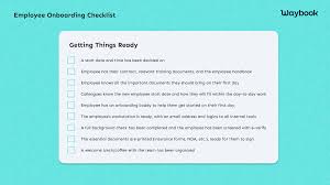 employee onboarding checklist waybook