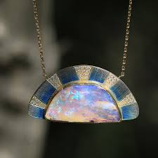 sunrise boulder opal enamel diamond