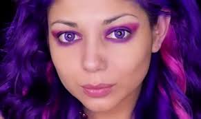 purple makeup look for halloween