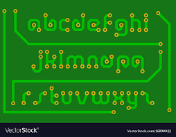 Print Circuit Board In The Form Of Alphabet Letter