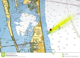 A Clouser Fly On A Nautical Chart Stock Photo Image Of