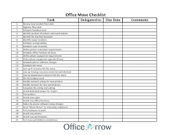 Office Move Checklist Excel Relocation Template Email