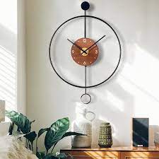 Silent Clock Metal Wall Clock Lamp