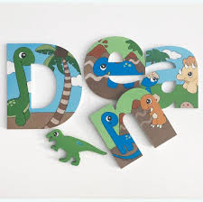 Dino Wooden Wall Name Letters Large