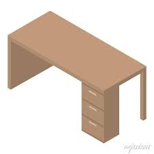 Office Table Icon Isometric Of Office