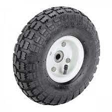 10 in pneumatic tire with white hub