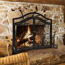 Gymax Fireplace Screen With Hinged
