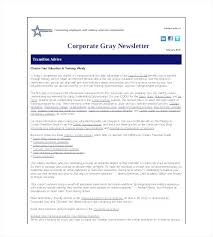 Corporate Gray Newsletter Template Example Format Definition