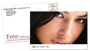 postcard template for cosmetics makeup