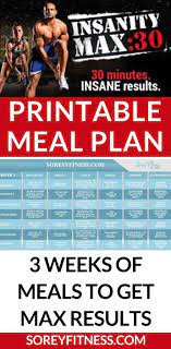 best insanity meal plan what to eat