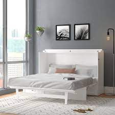 queen storage murphy bed with mattress