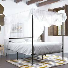 yitahome metal platform canopy bed