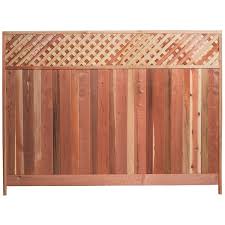 Flat Redwood Lattice Wood Fence Panel