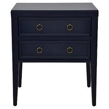 threshold two drawer black accent table