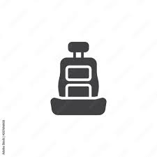 Car Seat Vector Icon Filled Flat Sign