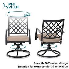 outdoor metal swivel chairs set of 2
