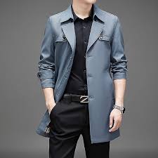 Mens Trench Coat Male Blazer Designs