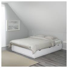 nordli bed frame with storage white