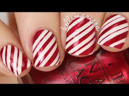 the easiest candy cane nail art ever