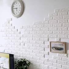 White Pe Foam Bricks Wall Sticker Size