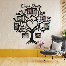 Frame As Heart Wooden Family Tree