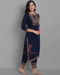 navy kurta suit sets for women by