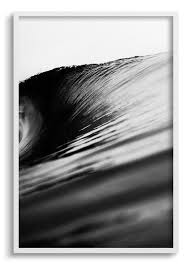 Curl Black White Wave Aluminum Wall Art