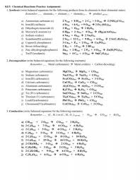 Key Chemical Reactions Practice