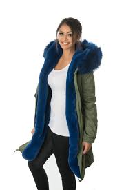 Stonetail Women S Blue Fur Parka Coat