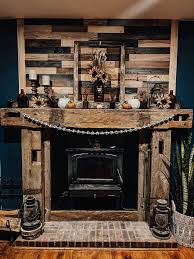 Rustic Woodstove Fireplace Surround