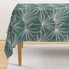 Teal Tropical Tablecloth Handblock