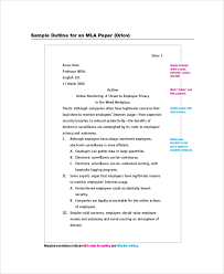 Sample Mla Outline 6 Documents In Pdf Word