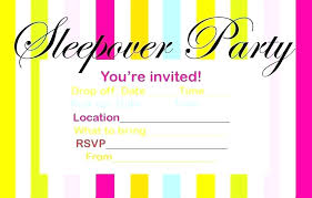 Cute Invitations For A Sleepover Free Printable Slumber Party
