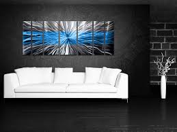 Metal Wall Art Blue Modern Abstract
